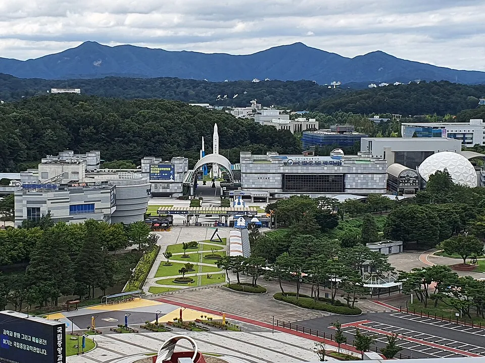 The National Science Museum seen from a nearby rooftop.