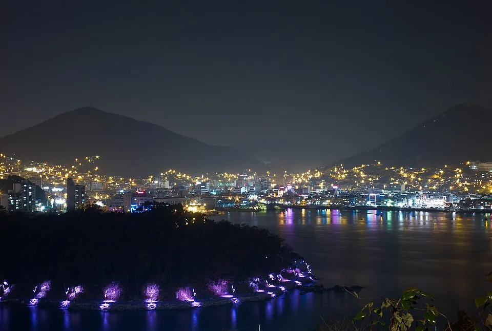 Yeosu harbor at night