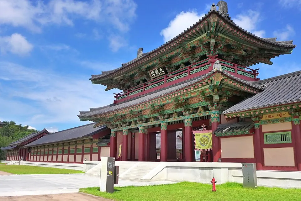 Traditional-style palace gate at Baekje Cultural Land