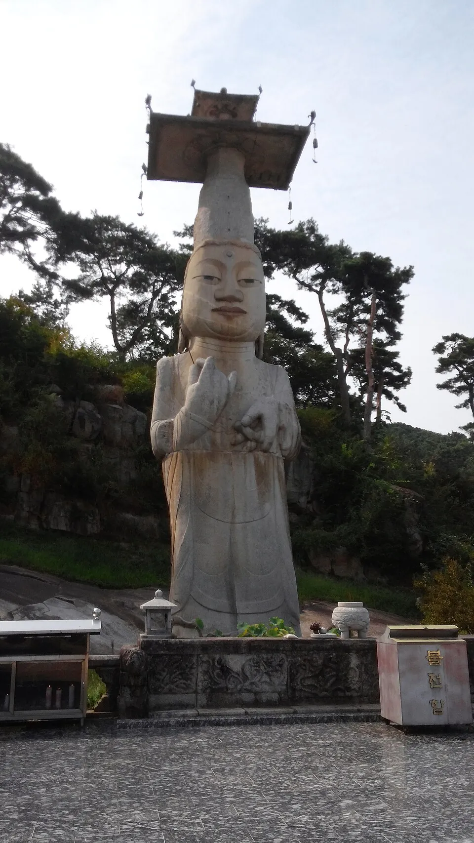 Historic stone Maitreya statue at Gwanchoksa Temple