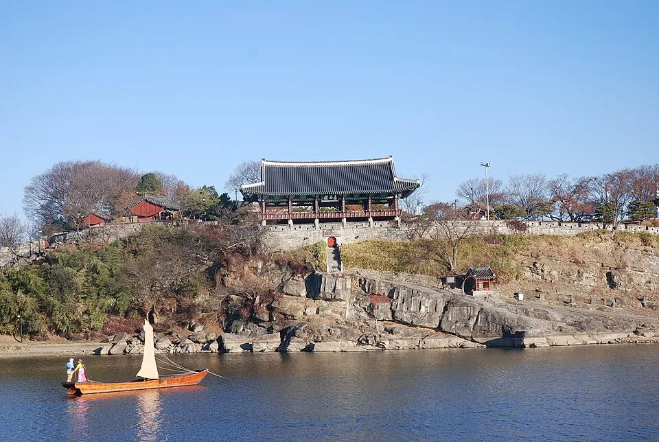 Chokseongnu Pavilion beside the Namgang River, Jinju