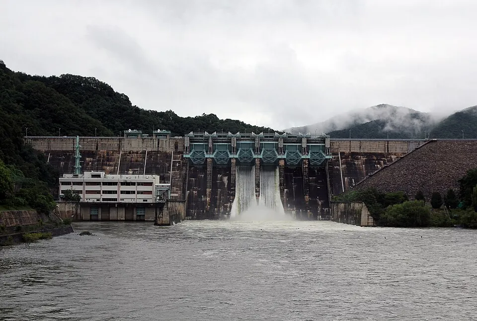 Daecheong Dam after rainfall.