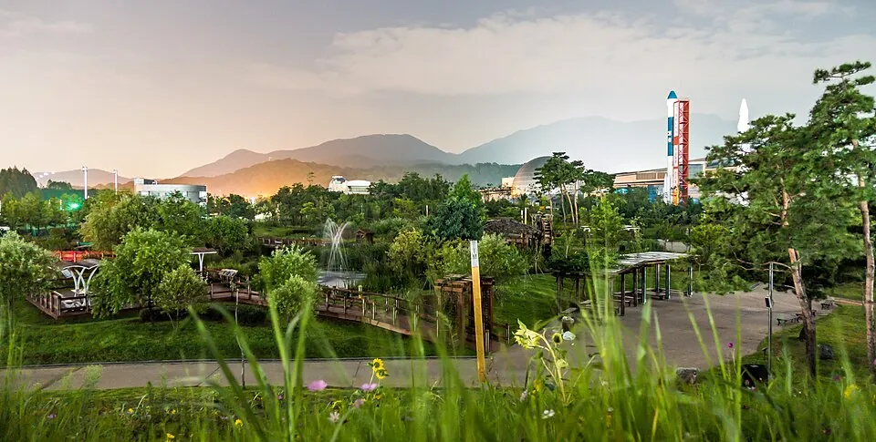 Gardens and walkways at Gwacheon National Science Museum.